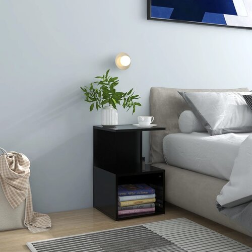  Noćni ormarići 2 kom crni 35 x 35 x 55 cm konstruirano drvo Cijene