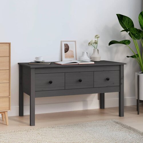 The Living Store Klubska mizica siva 102x49x55 trdna borovina - Klubska Mizica, (21503392) Slike