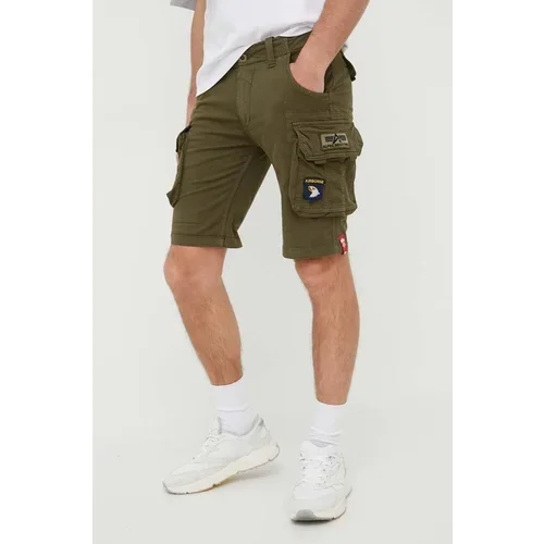 Alpha Industries Kratke hlače za muškarce, boja: zelena