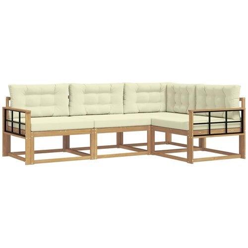 vidaXL Zunanja garnitura za sedenje 3 pcs Bela in krem Poliester, (5000280579) Cene