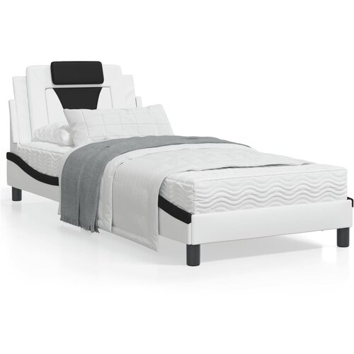 vidaXL Okvir kreveta s uzglavljem bijelo-crni 90 x 200 cm umjetna koža Cene