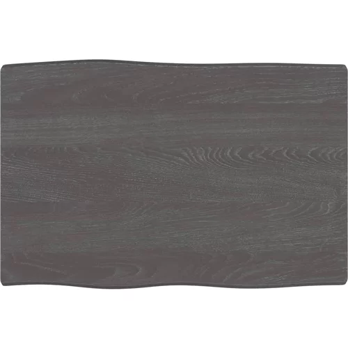 vidaXL Mizna plošča temno siva 60x40x6 cm obdelana trdna hrastovina