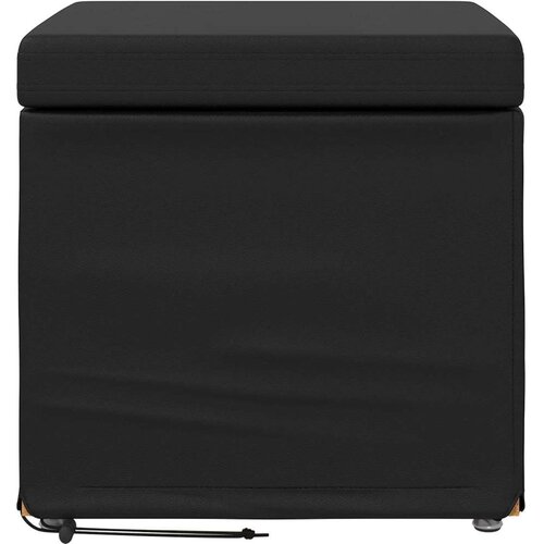  Stolica Crna 41 x 41 x 40 cm Umjetna Koža i Fino Radeći Drvo - Crna 40 cm Umjetna koža Slike