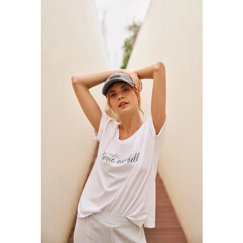 Marisse White T-Shirt With The Inscription Slike