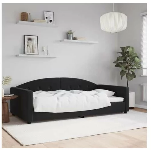 vidaXL Raztegljiva postelja črna 100x200 cm žamet