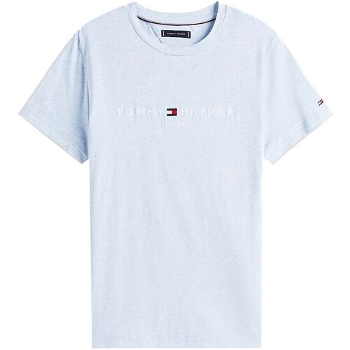 Tommy Hilfiger Slim Logo Embroidery T-Shirt Heathered Blue Plava Slike