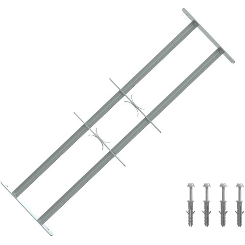  Re&amp;scaron;etka za sigurnost prozora s 2 prekrižena nosača 3 kom. Srebrna 630-1140 mm Slike
