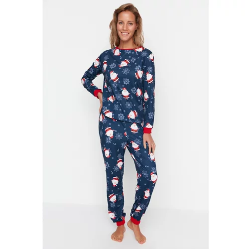 Trendyol Multicolored Christmas Themed Patterned Knitted Pajamas Set