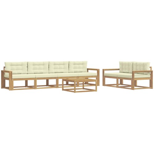  Set vanjskih sofa 6 kom. Bijela i krem Slike