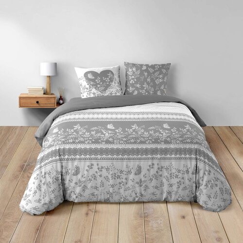 Douceur d int&amp;eacute;rieur Bela/siva 3-delna bombažna posteljnina za zakonsko posteljo/podalj&amp;scaron;ana 240x220 cm Annie &amp;ndash; Slike