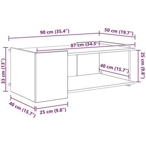  Stolić za kavu Crni hrast 90 x 50 x 33 cm Konstruirano drvo - Crni hrast 90 x 50 x 33 cm Slike
