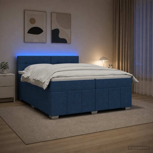  Boxspring krevet s madracem Plava 200 x 200 cm Tkanina Cene