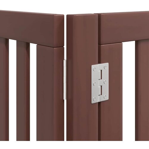 Vrata za pse s vrata&amp;scaron;cima 6 panela sklopiva 480 cm drvo topole Smeđa 80 x 60 x 2 cm Slike