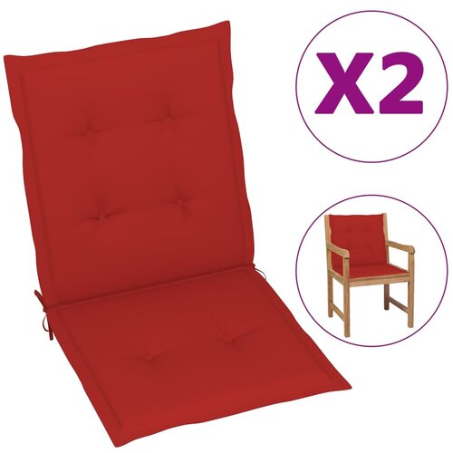 VidaXL Blazine za vrtne stole 2 kosa rdeče 100x50x3 cm Slike