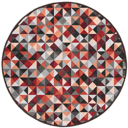 Mila Home rdeča/siva pralna okrogla preproga &amp;oslash; 80 cm ignite &amp;ndash; Slike