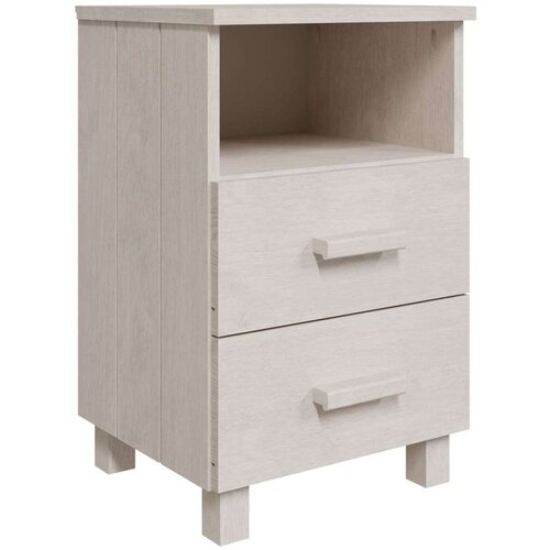 VidaXL noćni ormarići 2 kom bijeli 40 x 35 x 62 cm od masivne borovine Slike