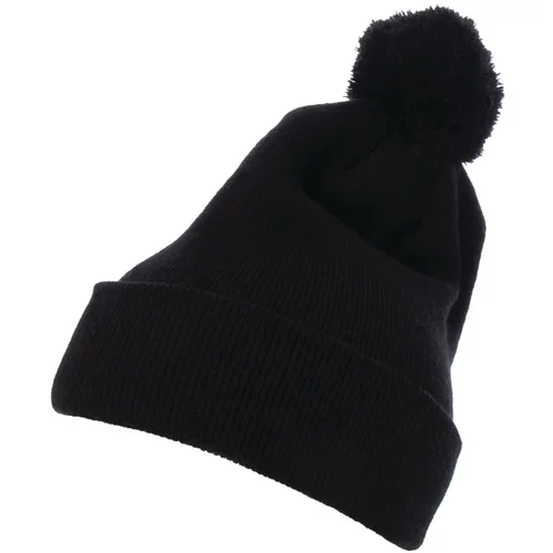 Flexfit Pom Pom Knit hat with cuff black