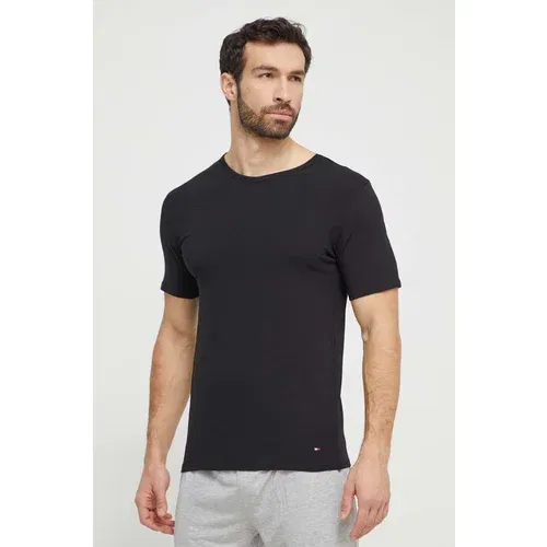 Tommy Hilfiger Bombažna kratka majica 3-pack moški, črna barva