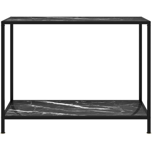 Maison Chic konzolna miza - miza ob steni črna 100x35x75 cm kaljeno steklo, (21786469) Cene
