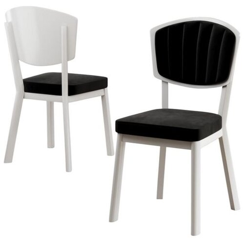 Hanah home set trpezarijskih stolica Nape 6 kom, crna tkanina Babyface, bele metalne noge Cene