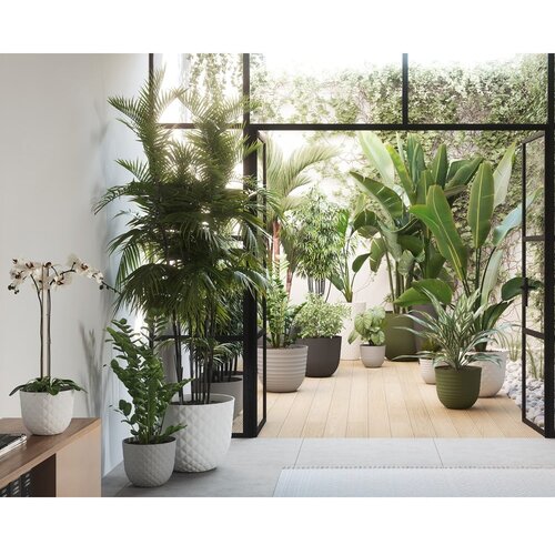 Artevasi Cvetlični lonec Havana Tropical (Zunanje dimenzije (&amp;Oslash; x V): 30 x 25 cm, Plastika, Granit) Slike