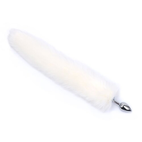 Metalni analni dildo sa belim repom FT001012 Slike