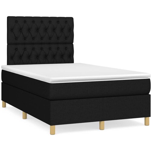 VidaXL Box spring postelja z vzmetnico LED črna 120x190 cm blago Slike
