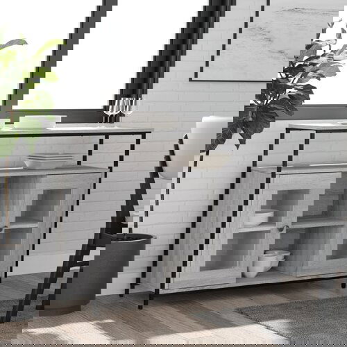 The Living Store Komoda siva sonoma 100x35x80 cm inženirski les - Komoda, (21661207) Cene