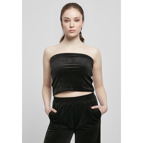 UC Ladies Women's short velvet top black Cene