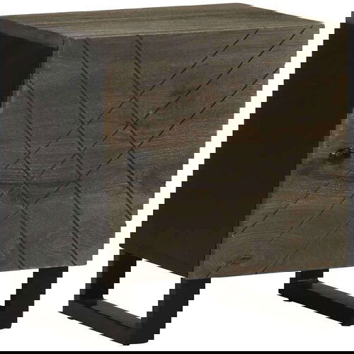 vidaXL Nočna omarica črna 40x33x46 cm trden mangov les Cene