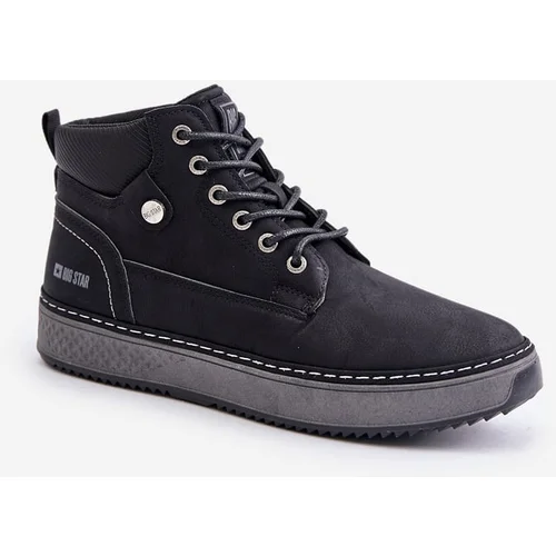 Big Star Lace-up men's ankle boots Hi-Poly System black