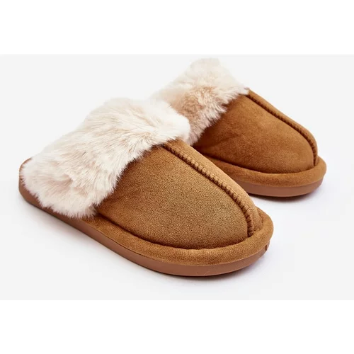Kesi Children's slippers with fur Camel Befana