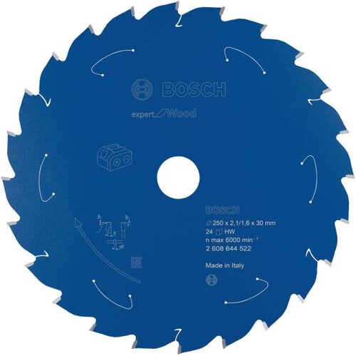 Bosch EXPERT Wood cordless list kružne testere, 250x2.1/1.6x30mm, T24, 2608902171 Slike