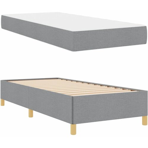  Krevetna konstrukcija Svijetlo siva 90 x 200 cm tkanina Slike