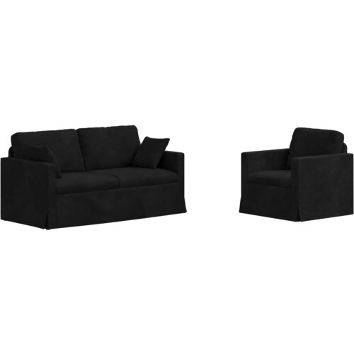 vidaXL Kavč 2 pcs Črna Splo&scaron;ne dimenzije: 158 x 78 x 80 cm (&Scaron; x G x V), (5000143269) Cene