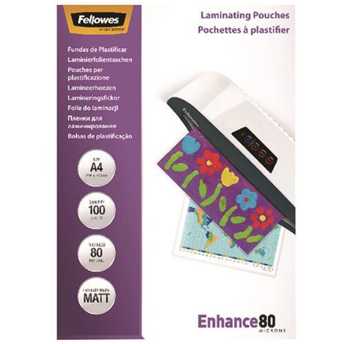 Fellowes žepki A4 za plastificiranje (216 x 303 mm), 80 mic, mat, 100 kosov Cene