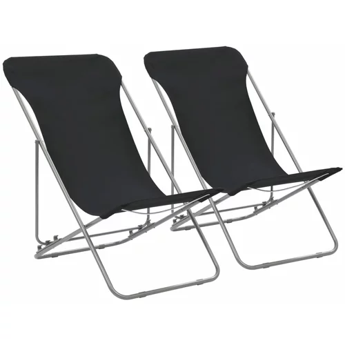 vidaXL sklopive stolice za plažu 2 kom čelik i tkanina oxford crne