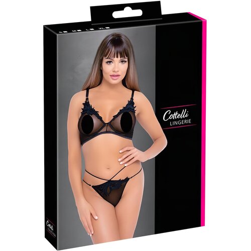 Cottelli prozirni, čipkasti grudnjak set (crni) Cijene
