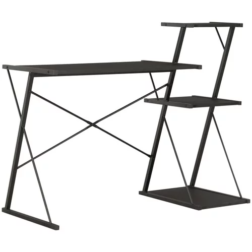  Pisalna miza s polico črna 116x50x93 cm