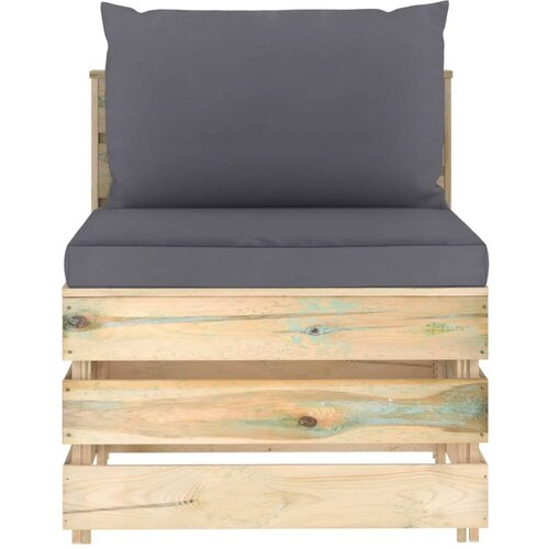 Maison Chic Sekcijski sredinski kavč - Sofa - Kanape z blazinami zelen impregniran les, (21727204) Cene