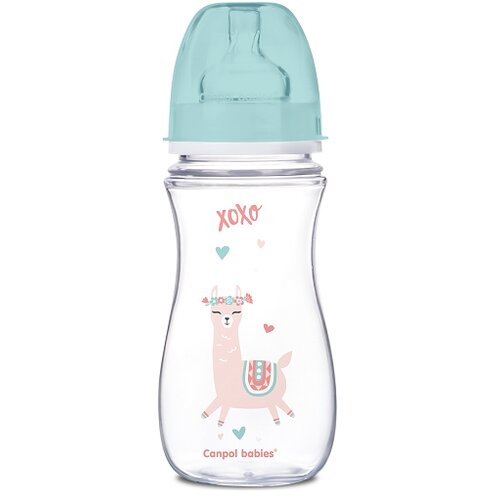 Canpol BABIES FLASICA 300ML SIROKI VRAT, ANTIKOLIK - EASY START- EXOTIC ANIMALS - GREEN Cene