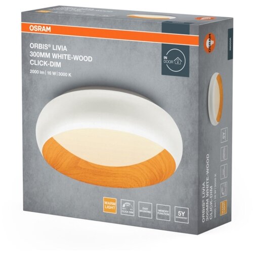 Osram LED prigu&amp;scaron;iva stropna svetiljka ORBIS LIVIA LED/16W/230V prečnik 30 cm bela/smeđa Slike