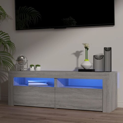 TV ormarić s LED svjetlima boja hrasta sonome 120 x 35 x 40 cm Slike
