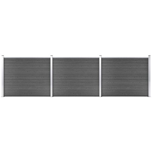 vidaXL Komplet ograjnih panelov WPC 526x146 cm črn Cene