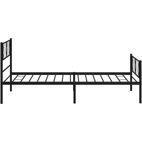 vidaXL Kovinski posteljni okvir z vzglavjem in vznožjem črn 90x190 cm Cene