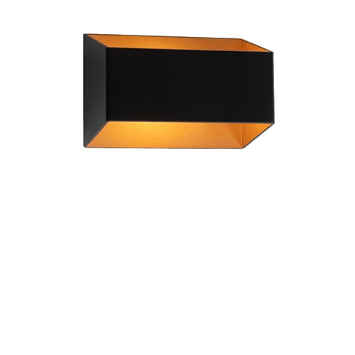 QAZQA Dizajn stenska svetilka črna z zlatom - Alone S