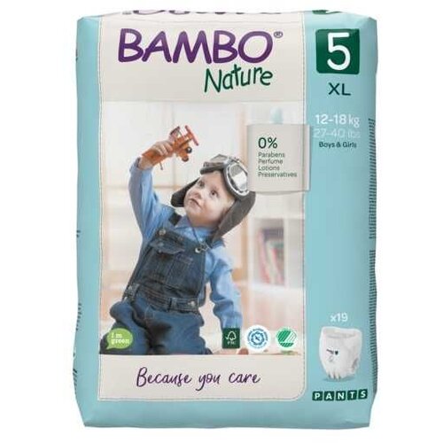 Bambo pelene Nature Pants Junior 12-18 kg, 19 kom 1000019258 Slike