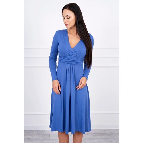 Kesi Dress cut under the bust, long sleeve jeans Slike