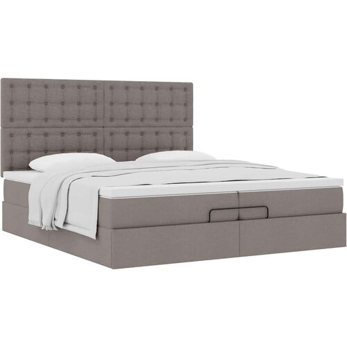  Otomanski okvir kreveta s madracima smeđesivi 200x200cm tkanine Cene