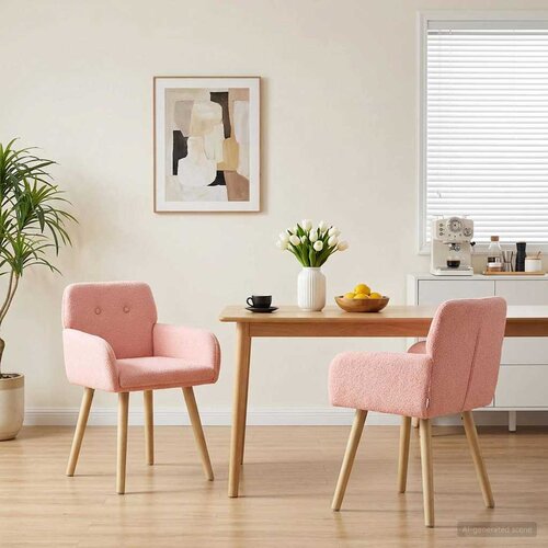 vidaXL Trpezarijske stolice 2 pcs Bouclé Ružičasta 59 x 57 x 85 cm Cene